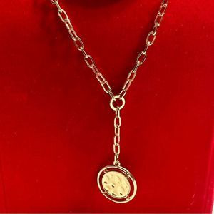 Circle Drop Charm Necklace